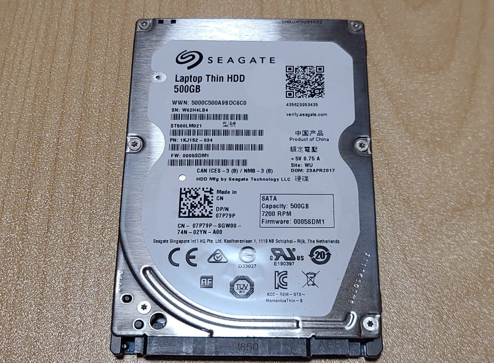 Seagate ST500LM021 500 GB 7200 RPM 2.5″ SATA 6Gb/s Internal Laptop HDD