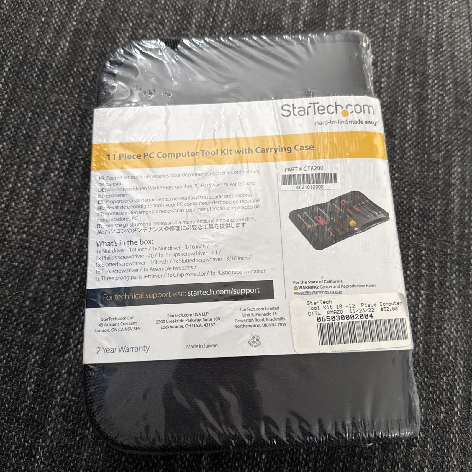 StarTech.com 11 Piece Computer Tool Kit – PC Repair Tool Kit with Zippered Vinyl