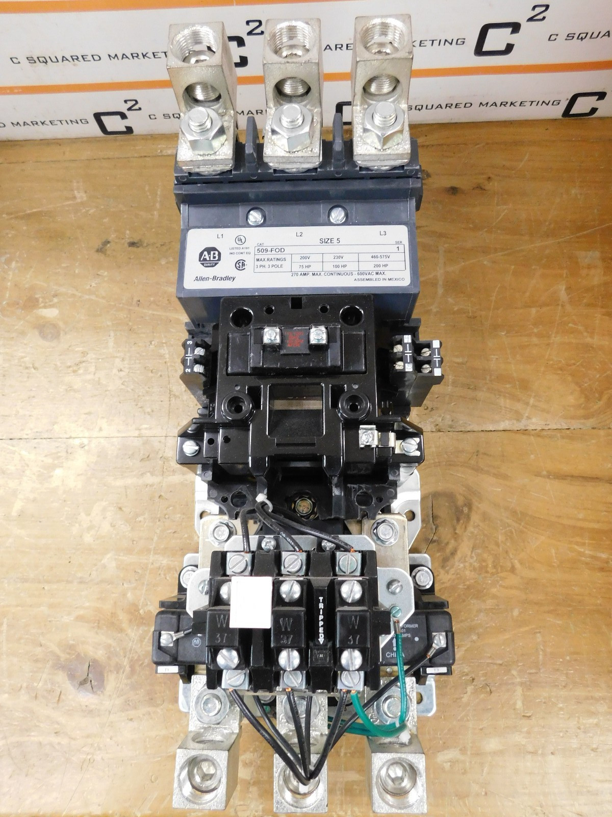 Allen Bradley 509-FOD Ser 1 Size 5 Starter 200hp 170amp 600vac used CSQ