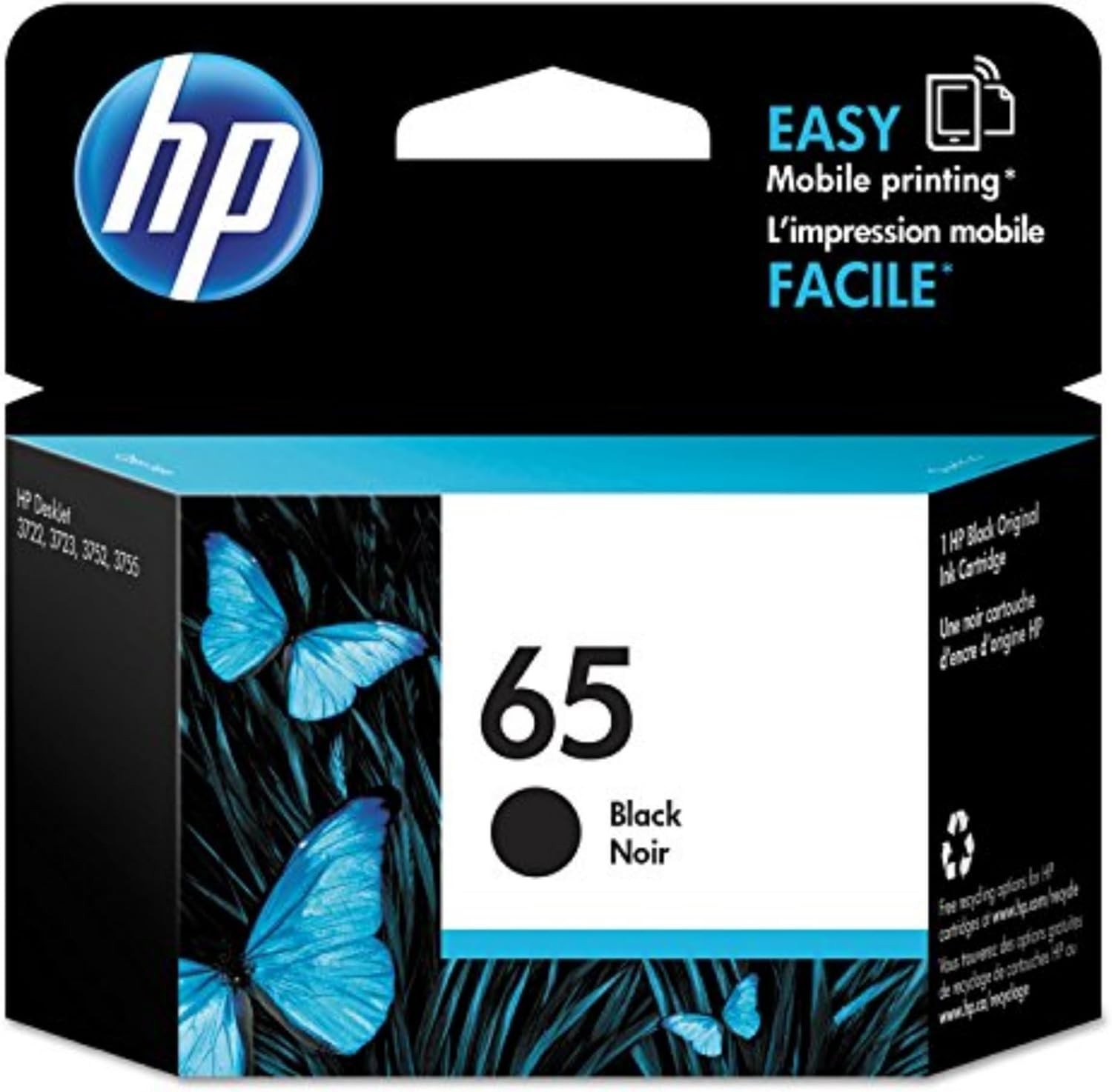 Genuine – HP 65 – N9K02AN – Black Noir Ink Cartridge – NEW – June 2027