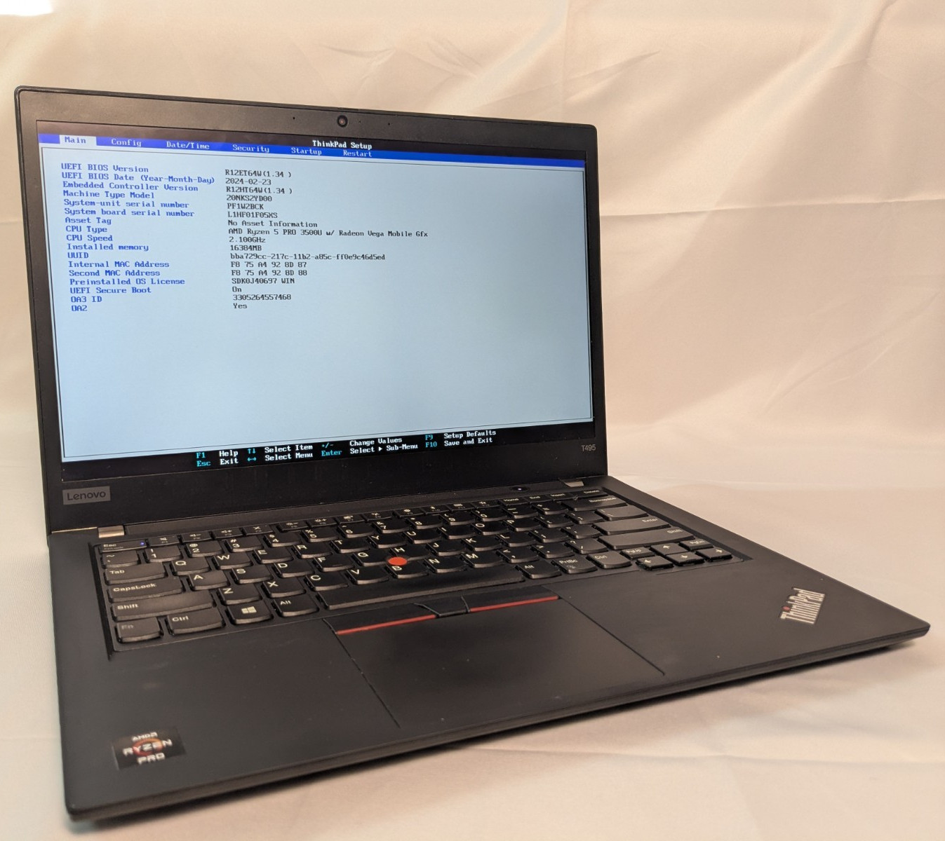 Lenovo ThinkPad T495 14″ Ryzen 5 PRO 3500U 16GB No SSD/ NO OS