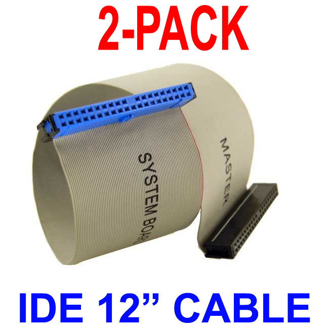 12″ IDE Cable 40Pin 80Wire UDMA 66/100/133 Single Drive Cable 1FT (2 PACK)