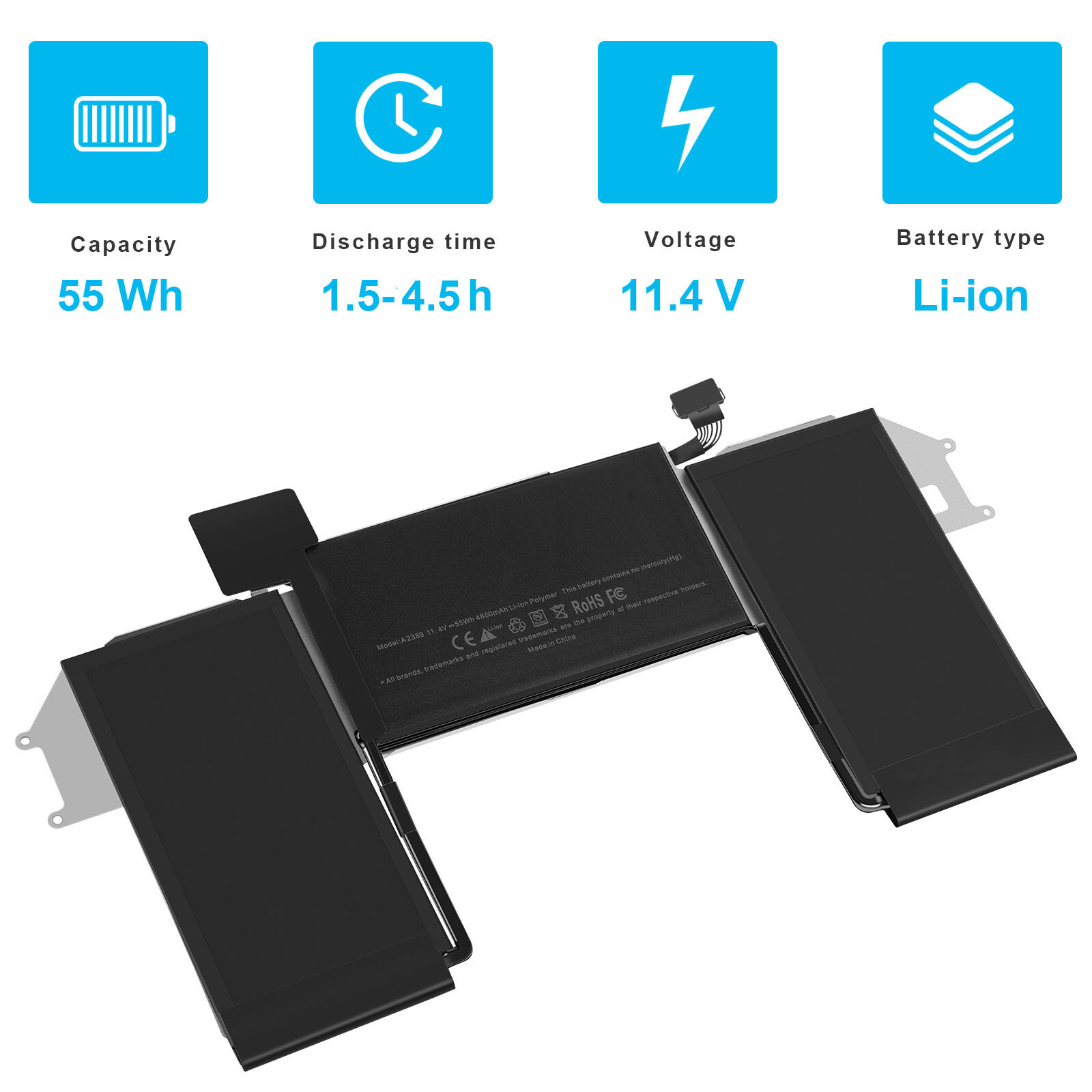 A2389 Laptop Battery For Apple Macbook Air 13 Inch (Late 2020) A2337 55Wh