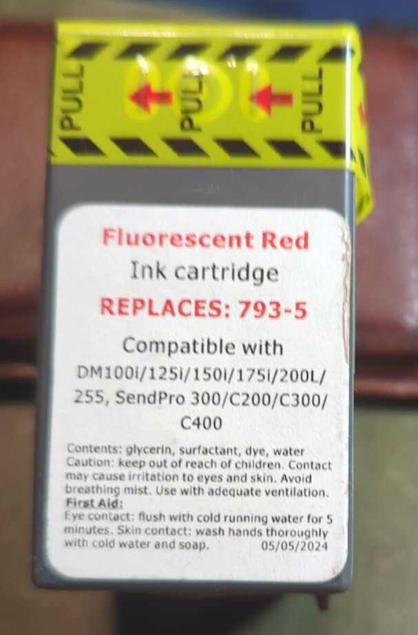 793-5 Fluorescent Red Ink Cartridge. *Free Priority Shipping.* Exp 5/24
