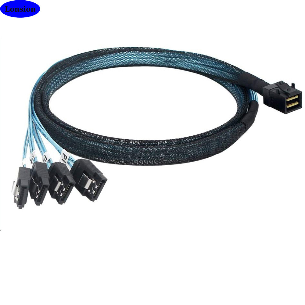 MINI SAS SFF-8643 to 4 Ports SATA 7P female server high-speed connection Cable