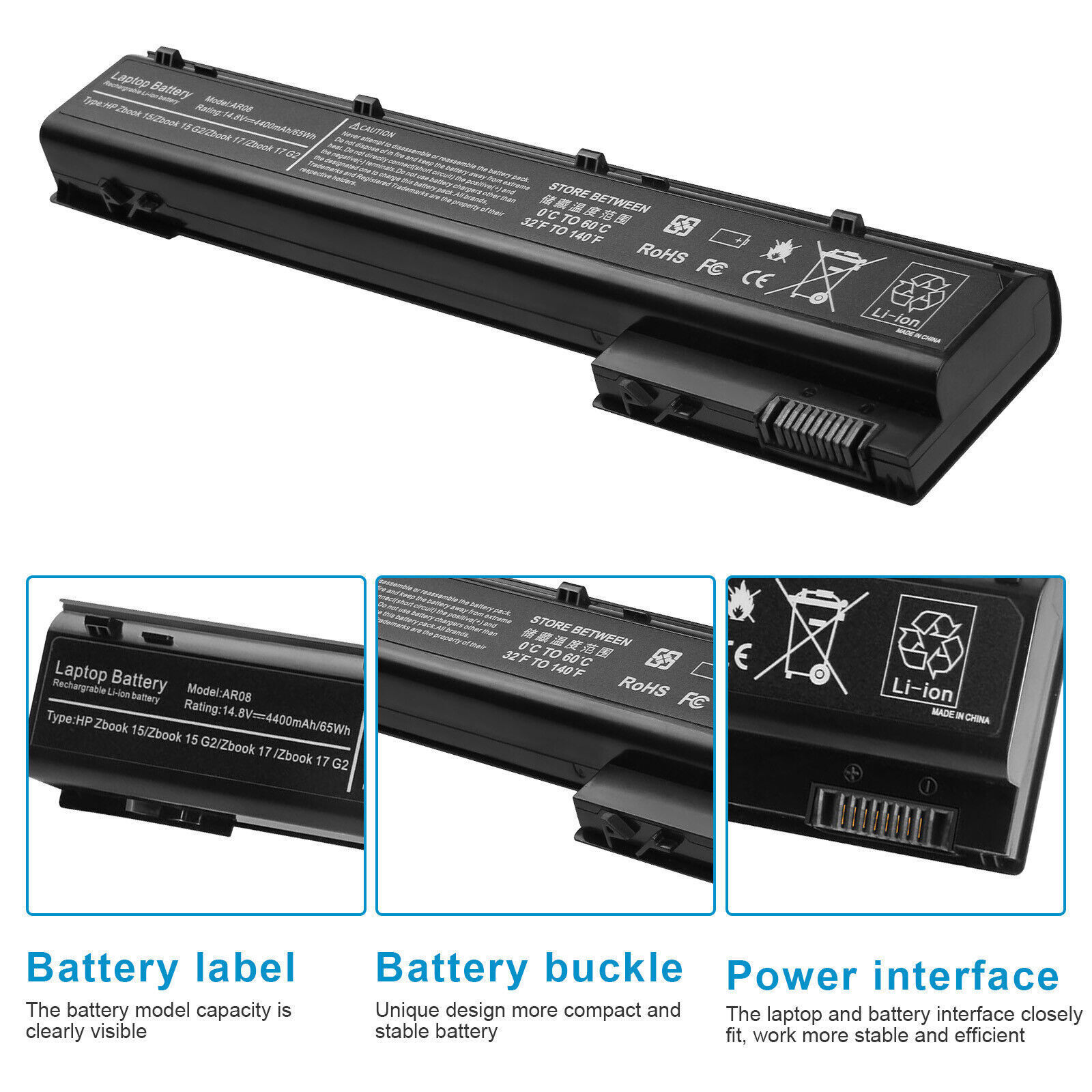 ✅AR08 AR08XL Battery for HP ZBook 15 17 G1 G2 HSTNN-IB4I 708456-001 708455-001