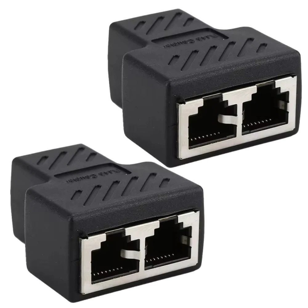 RJ45 Splitter Adapter 1 to 2 Ways Dual Female Port CAT6/5/7 LAN Ethernet Cable