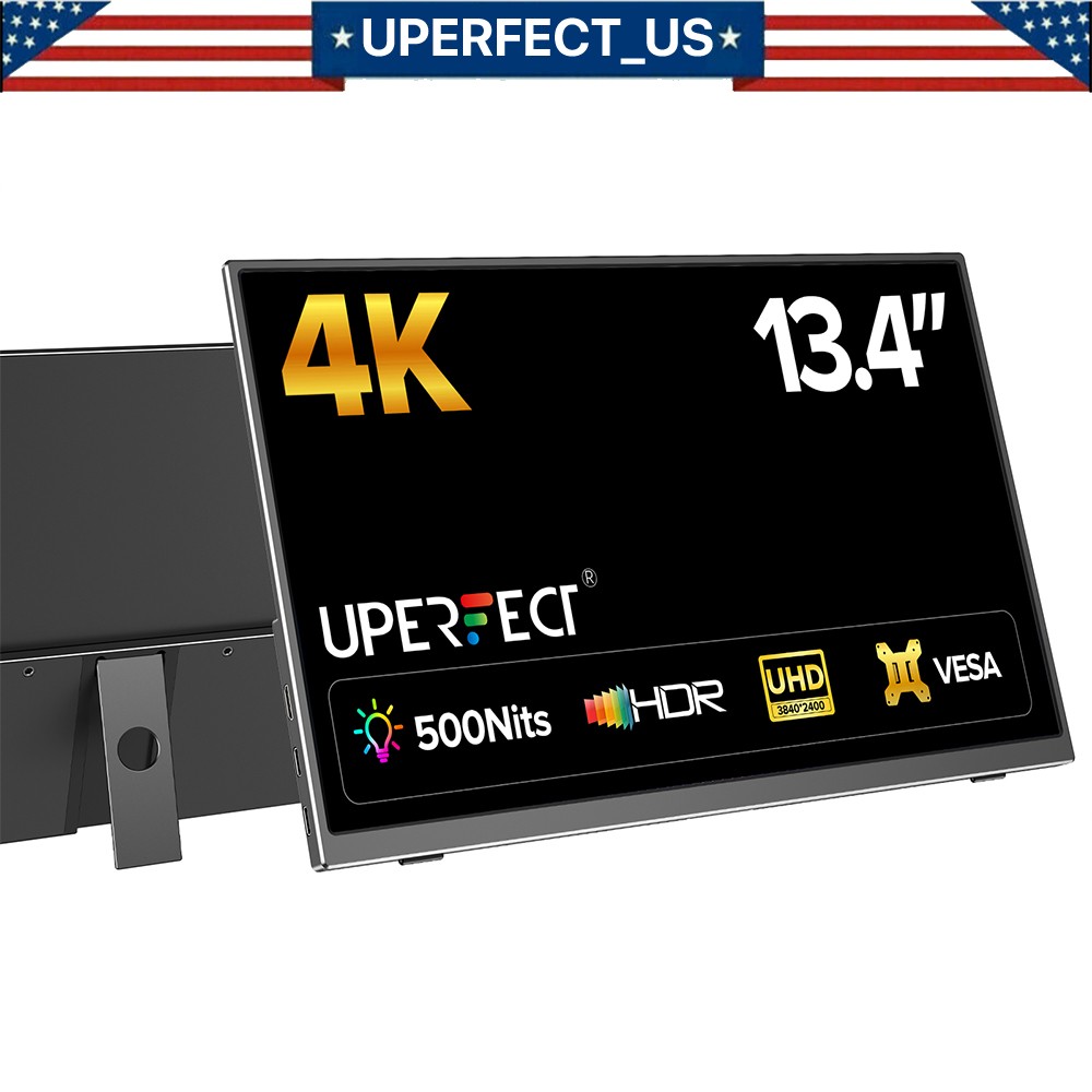 UPERFECT 13.4″ 4K 500 cd/m² Gaming Monitor PC Screen 100%sRGB UHD For DSLR PS PC