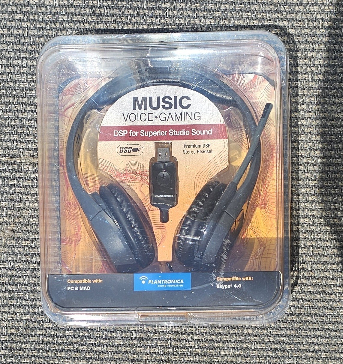 Plantronics Audio 655 USB Stereo Headset DSP Black Headband Clear HD Sound New