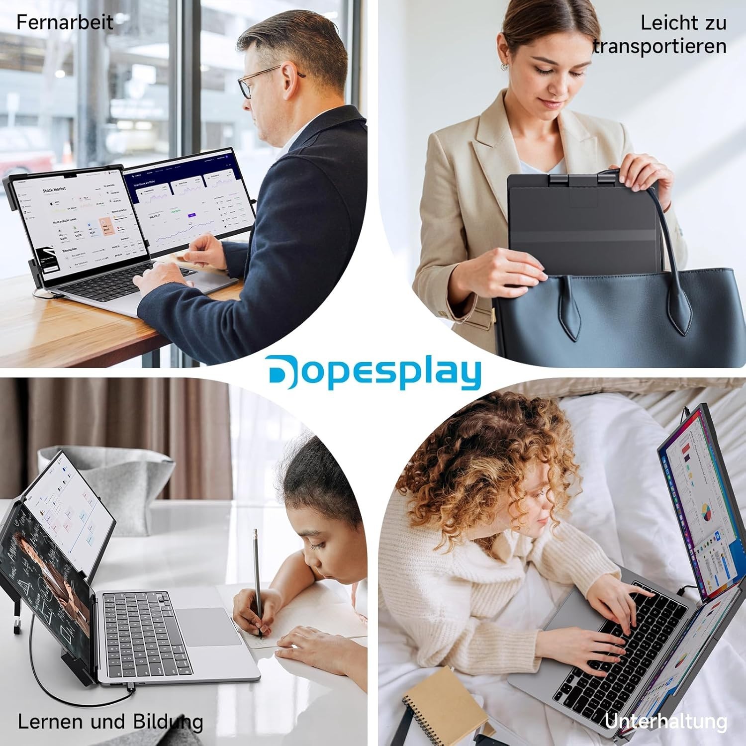 Dopesplay dr145 Laptop Monitor Extension 14 inch 1200P FHD Mac Wins Chrome