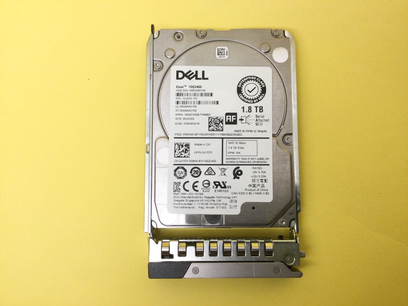 Dell JY57X 1.8TB 10K 2.5” 12Gbps SAS Hard Drive ST1800MM0159 0JY57X w/ Gen 14th