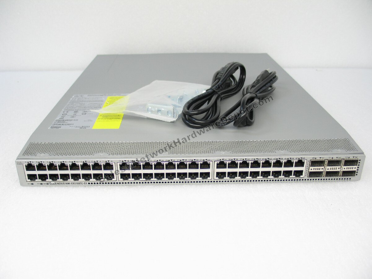 Cisco N9K-C93108TC-EX 48-Port 10Gbase-T RJ45 6x 100G QSFP w/ AC- 1 Year Warranty