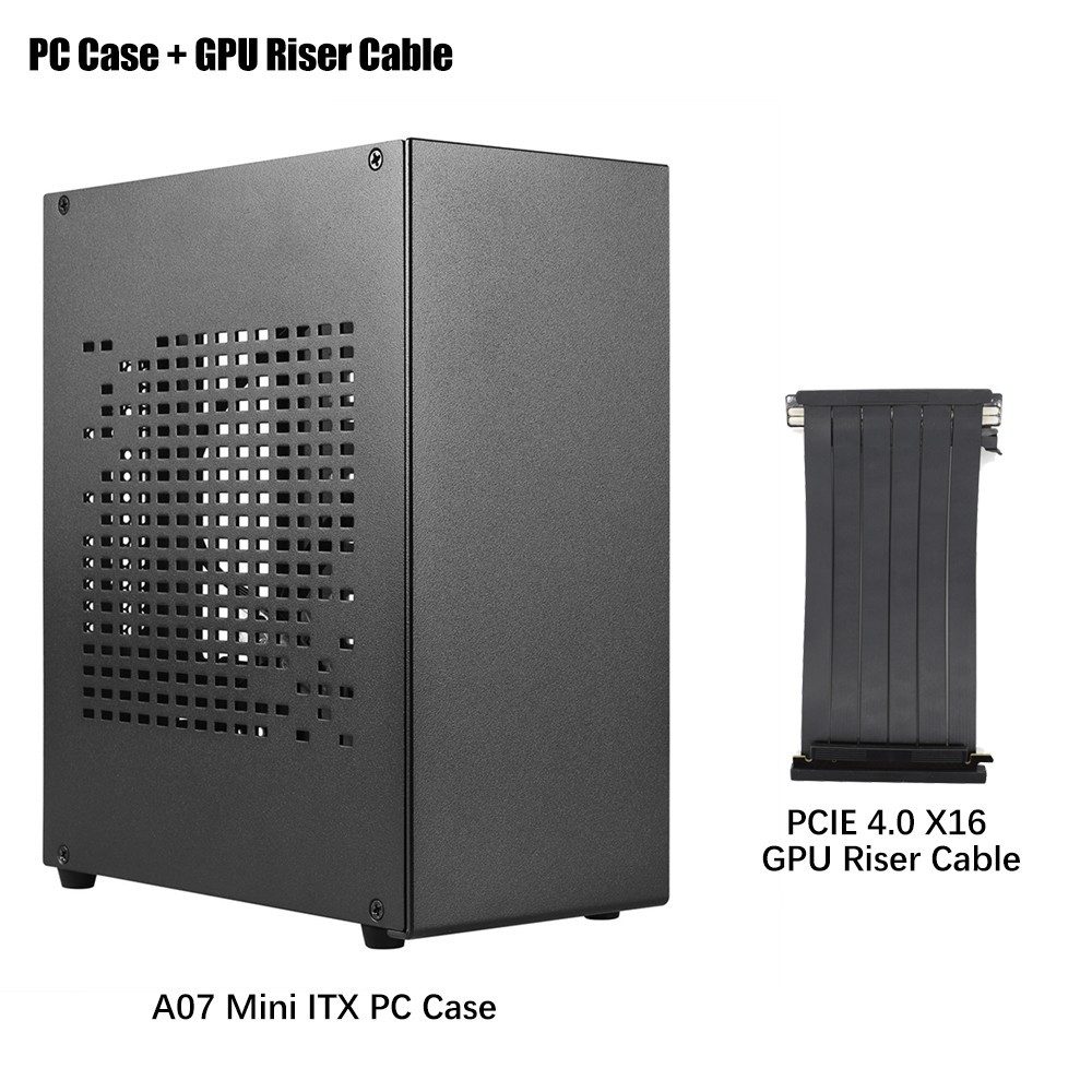 SKTC A07 Aluminum Mini ITX Case with PCIe 4.0 Riser, SFF Small Form Factor Case