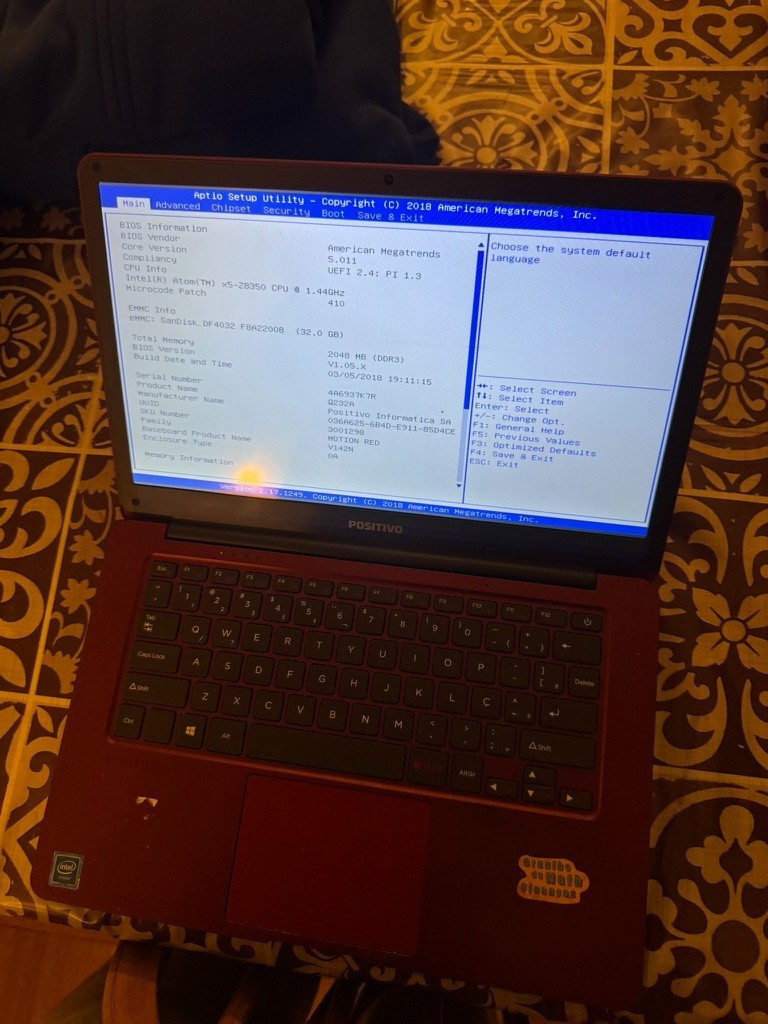 Positivo Motion Red V142N Laptop Intel Atom x5-Z8350 2GB RAM 32GB eMMC READ