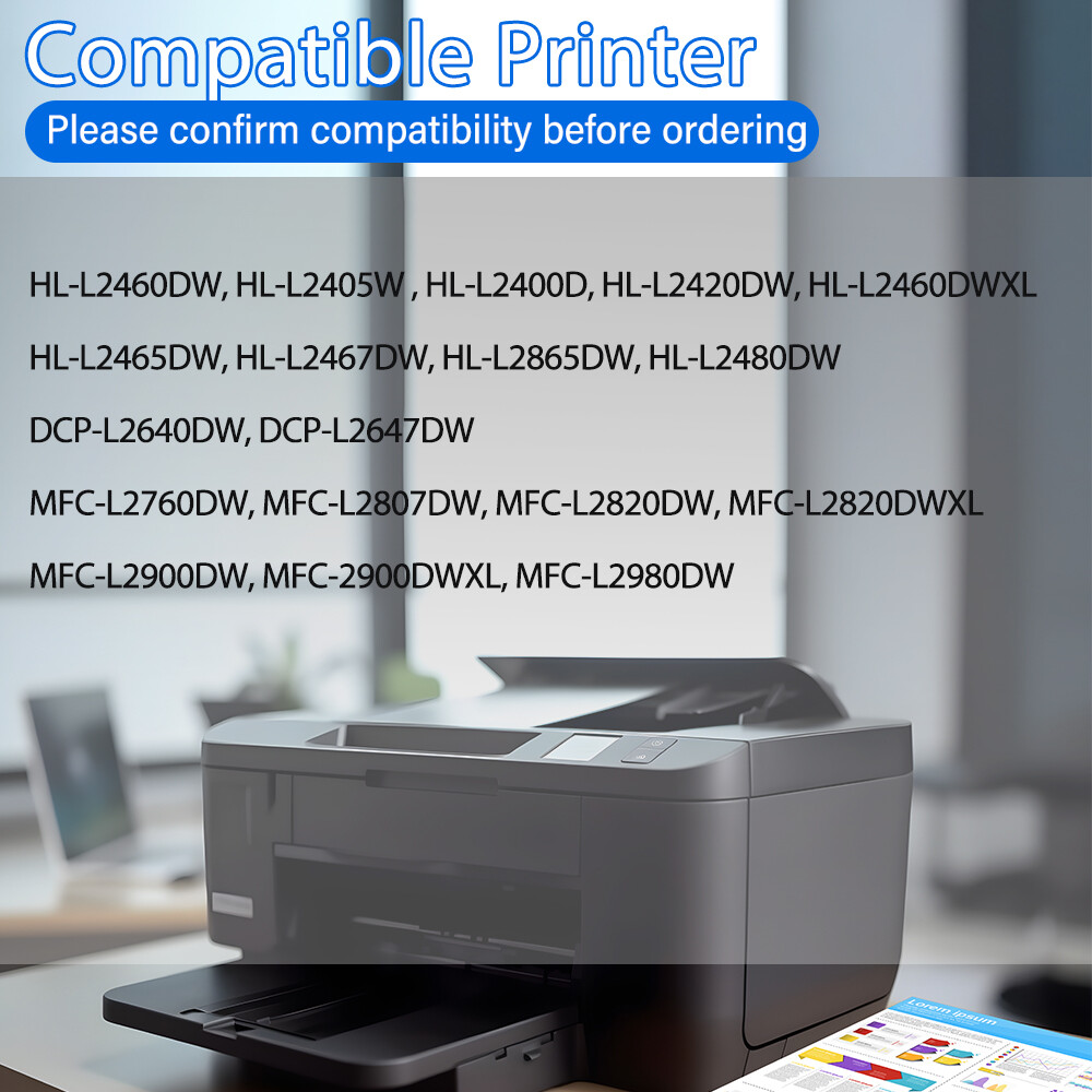 TN830 TN830XL Toner Cartridge for Brother HL-L2460DW DCP-L2640DW MFC-L2820DW