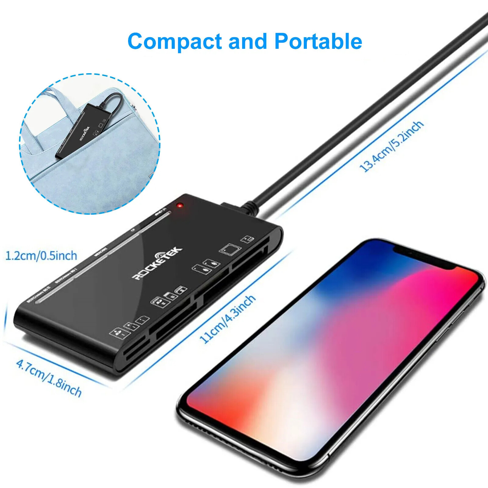 7IN1 Card Reader USB 3.0 Micro SD TF CF Smart Memory Adapter for Windows Mac OS