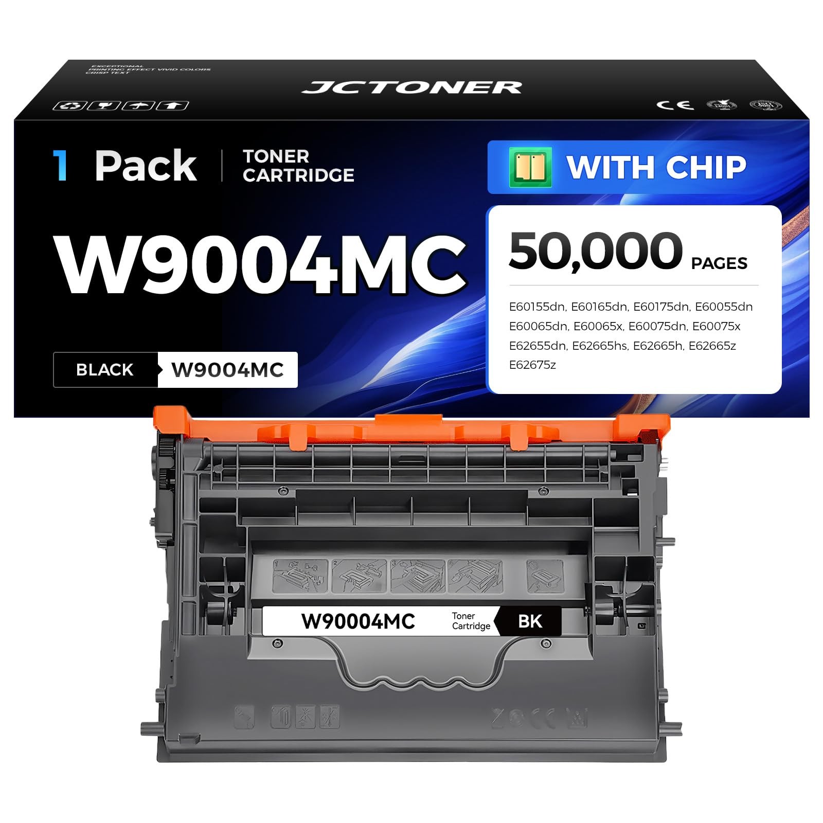 W9004MC Black Toner Cartridge 1-Pack High Yield with Chip Replacement for HP …