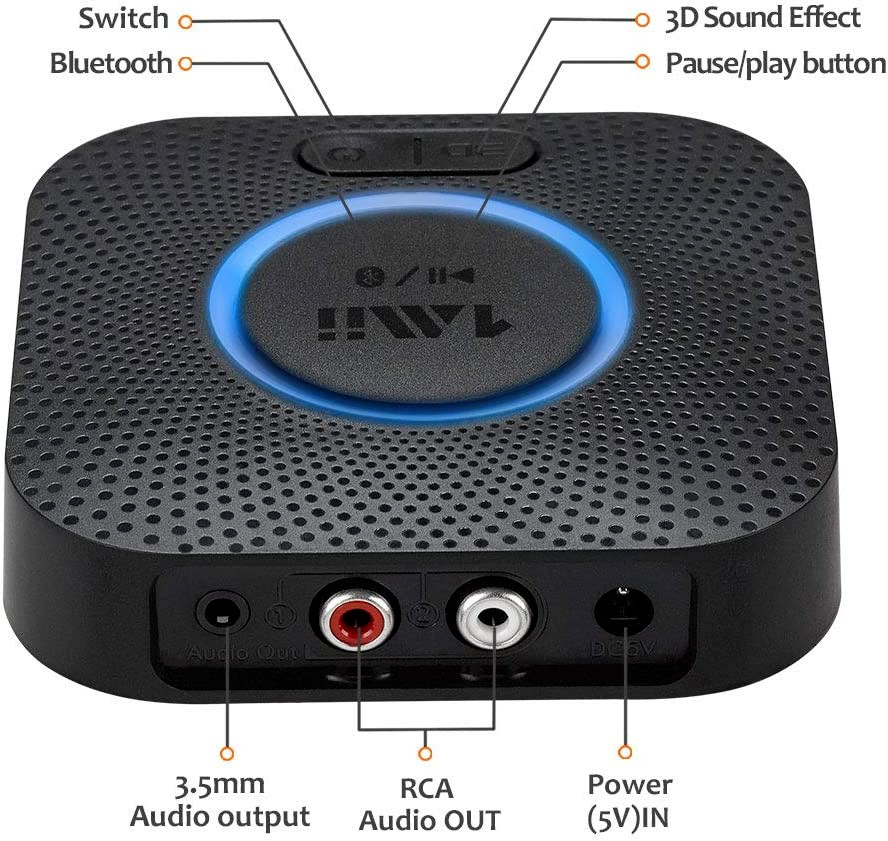 1Mii B06 Plus Bluetooth Receiver HiFi Wireless Audio Adapter, Bluetooth 5.0