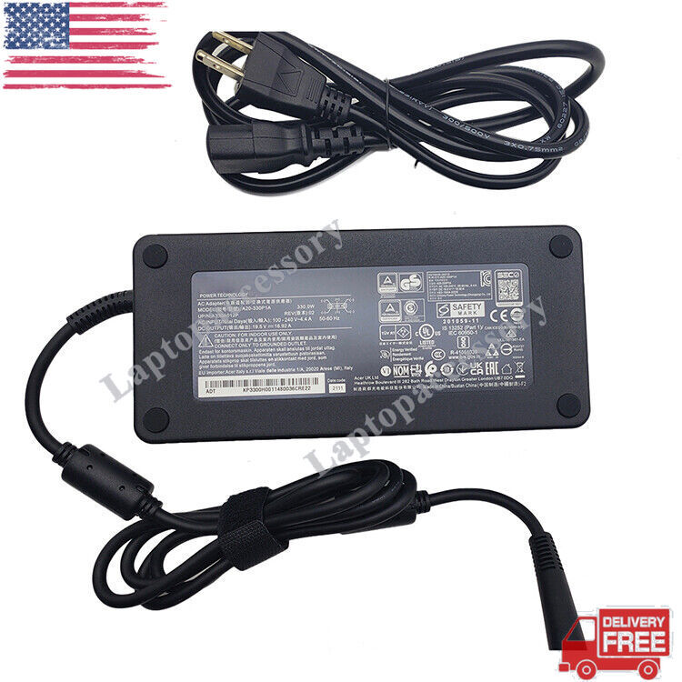 For Acer Predator Helios 300 PH315-55 Ac Adapter Charger & Power Cord 280W-330W