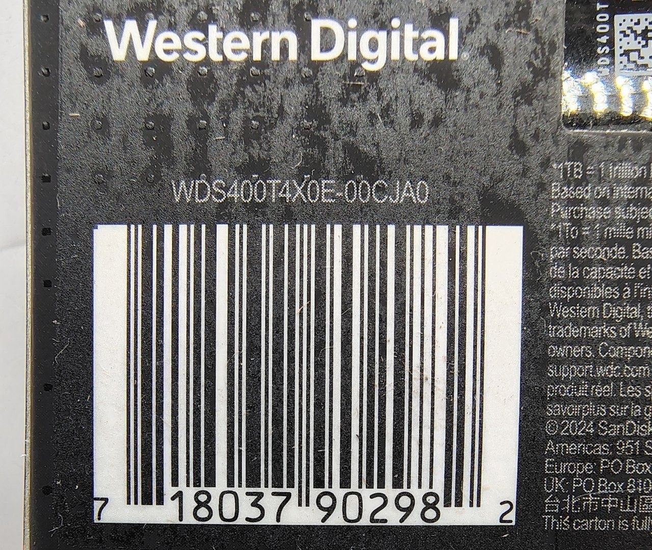 WD BLACK 4TB SN7100 NVMe Internal Gaming SSD M.2 2280 7,000 MB/s (WDS400T4X0E)