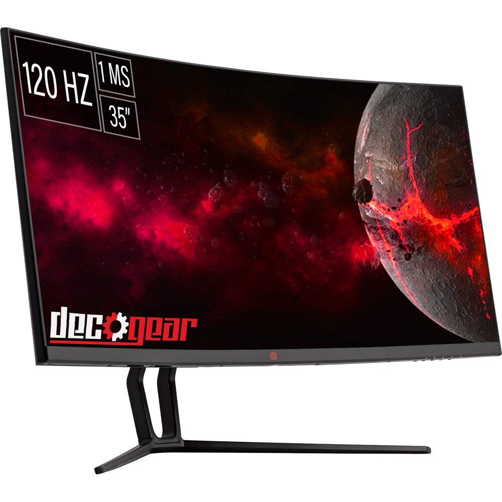 Deco Gear 35″ Curved Gaming Ultrawide Monitor, 3440×1440, 120 Hz, 1ms MPRT – Ope