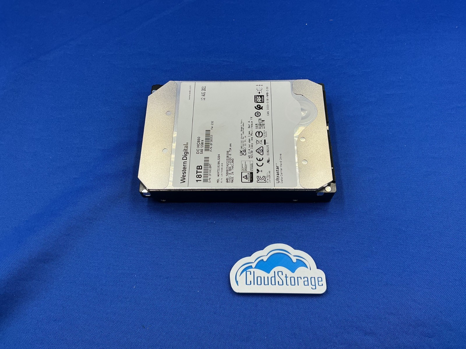 WD Ultrastar DC HC550 18TB 7.2K SAS 12Gbs 512MB 3.5″ HDD WUH721818AL5204 0F38353