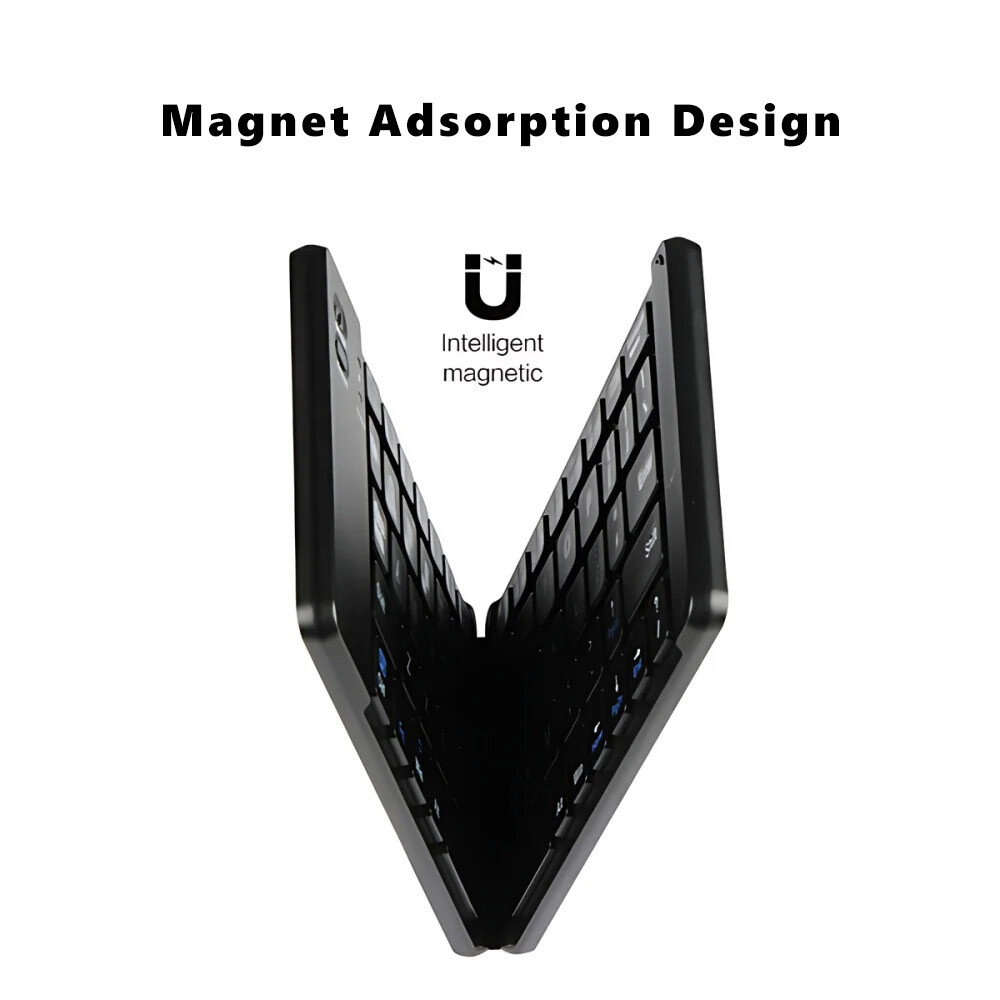 Compat Folding Keyboard Bluetooth for iPhone 15 Android IOS/MAC Tablet PC Mobile