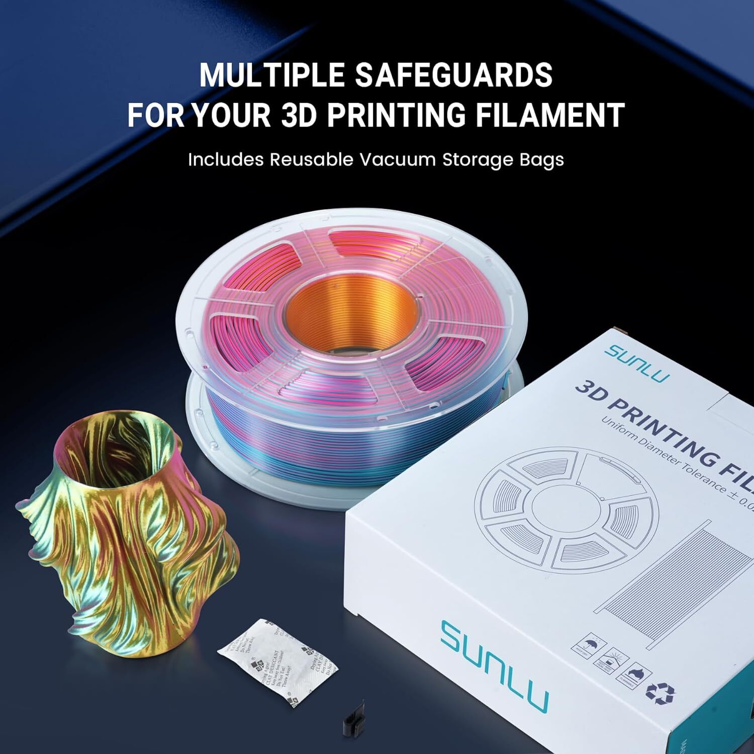 【ADD 10, PAY 6】SUNLU PETG PLA+ PLA ABS SILK 3D Printer Filament 1.75mm 1KG Neat