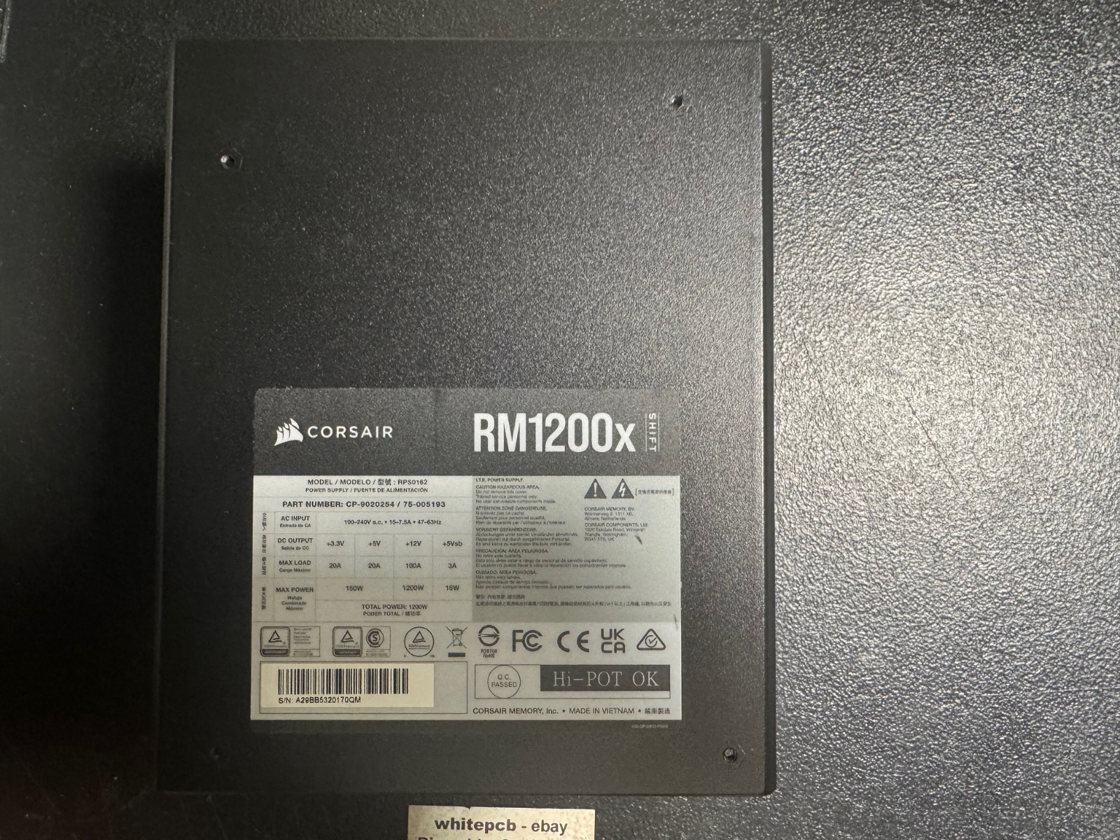 Corsair RM1200x Shift Fully Modular ATX Gold Power Supply – PSU ONLY