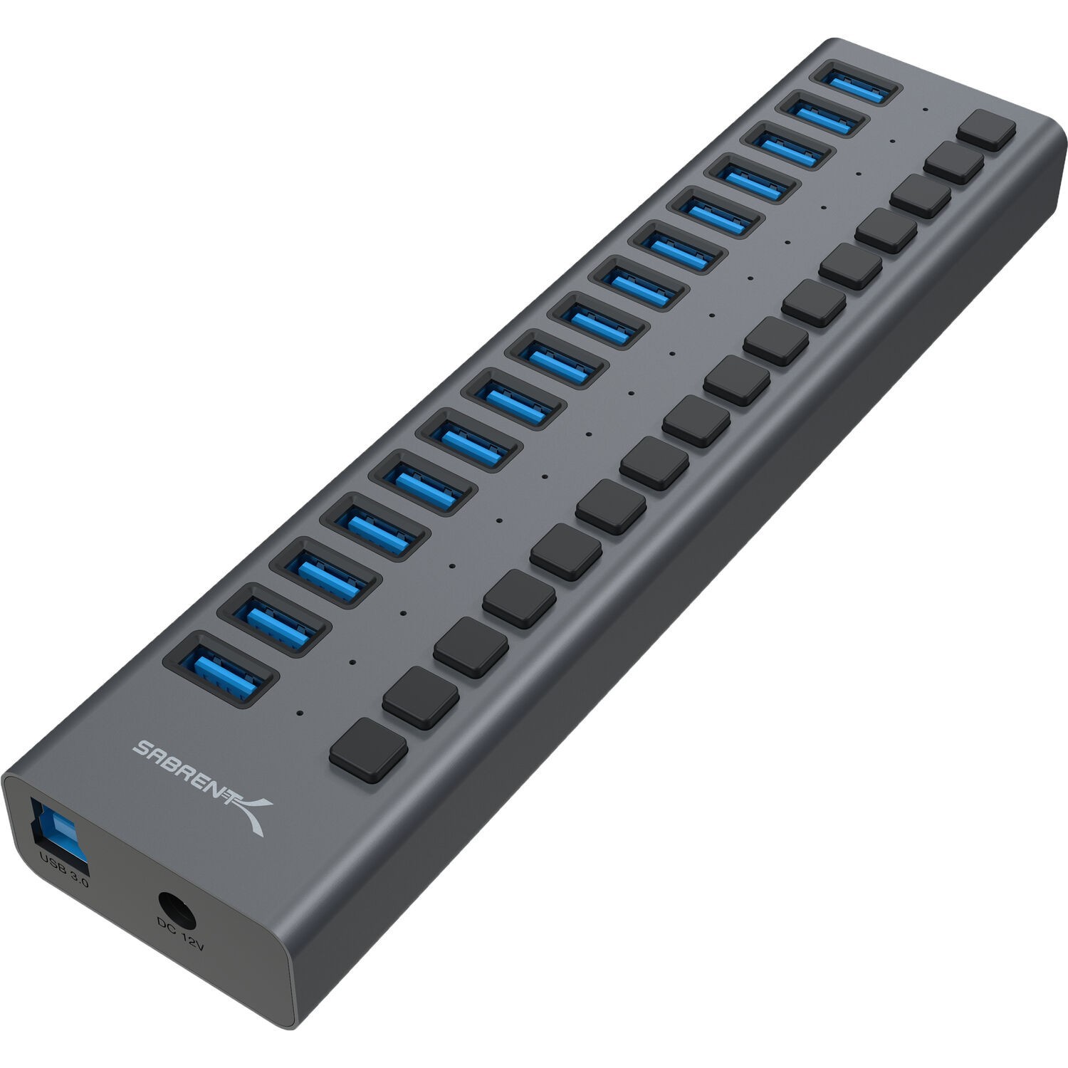 SABRENT 16-Port USB 3.0 Data Hub and Charger with Individual Power Switches, 90W