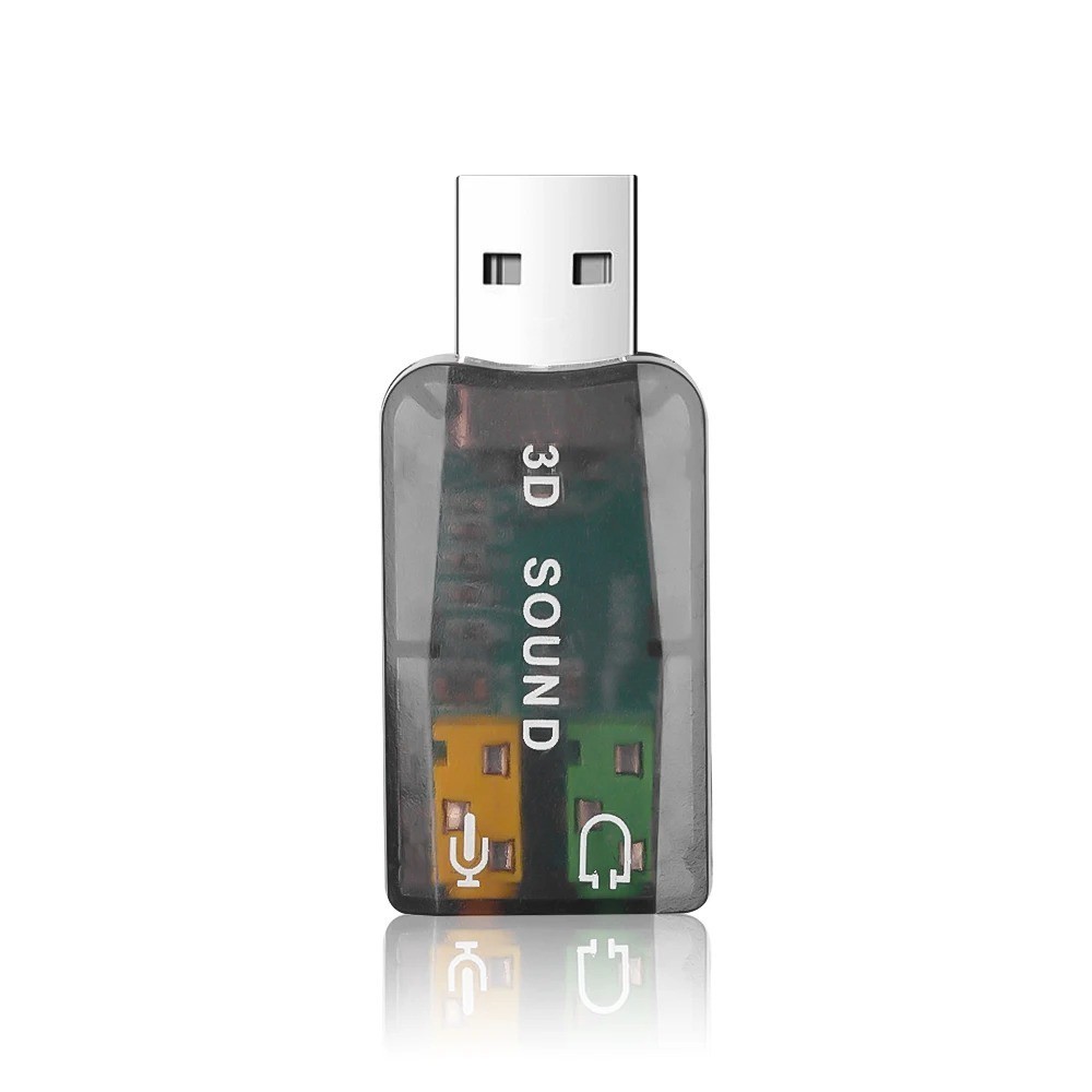 USB External Sound Card Adapter 3.5mm Stereo Audio Jack for PC Laptop Headset