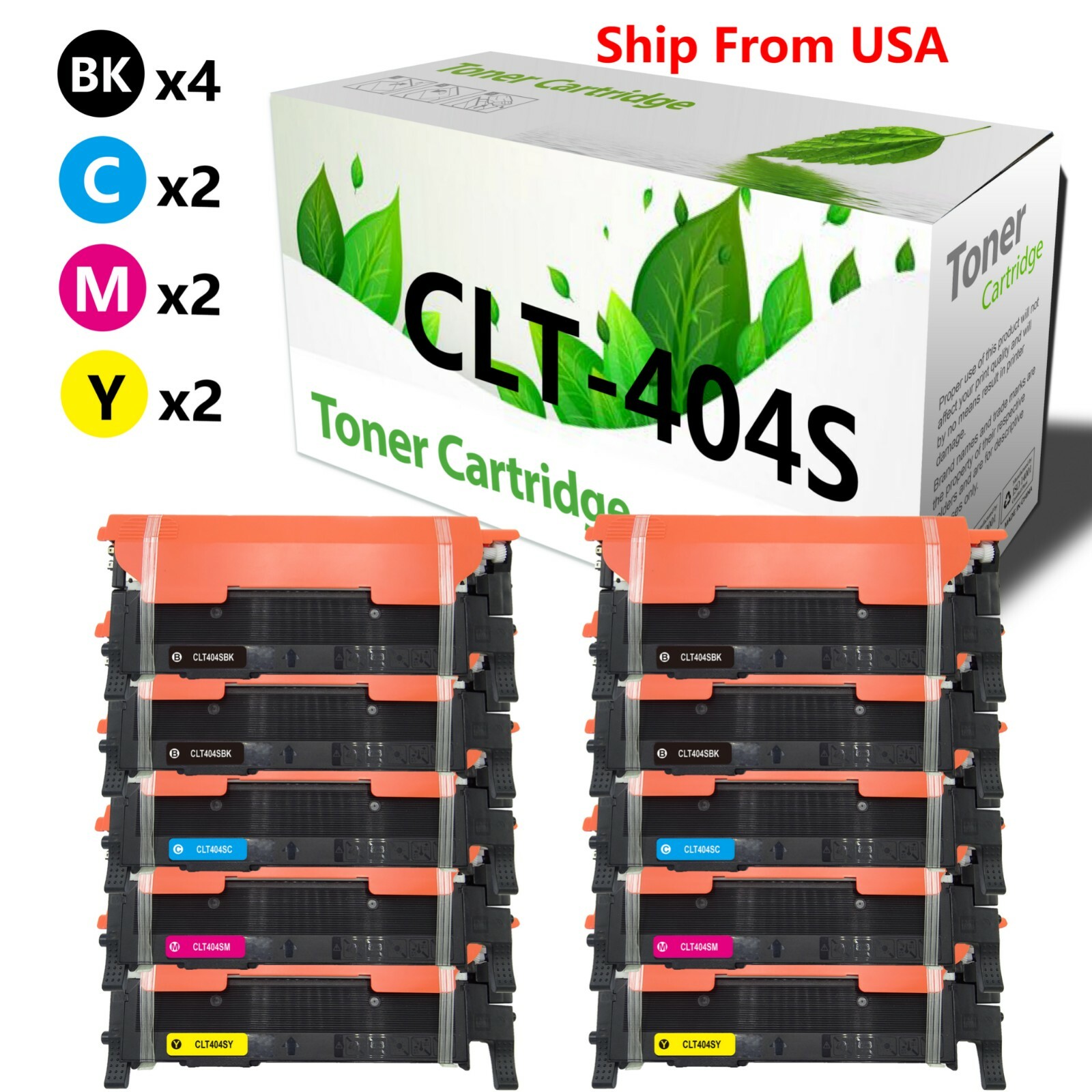10PK 404S CLT404S Toner Cartridge for Samsung Xpress C430W SL-C430W SL-C480FN