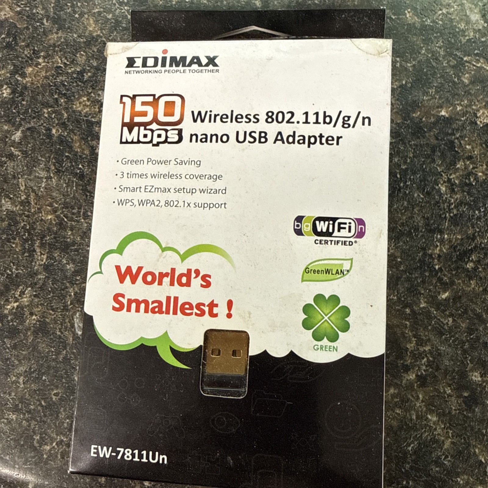 Edimax 150 Mbps Wireless 802.11b/g/n nano USB Adapter EW-7811Un