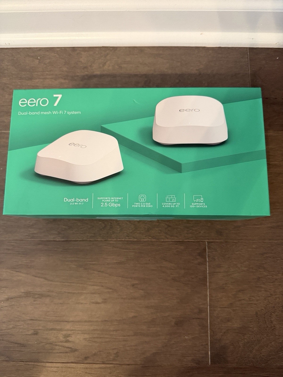 New eero 7 Dual-Band Mesh Wi-Fi 7 System (2-Pack), Up to 2.5Gbps, 4,000 sq.ft