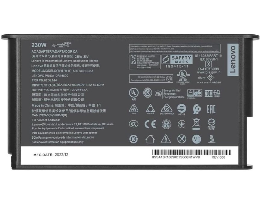 New Slim Version 230W AC Adapter ADL230SLC3A for Lenovo Pro Gaming Legion 5 7i