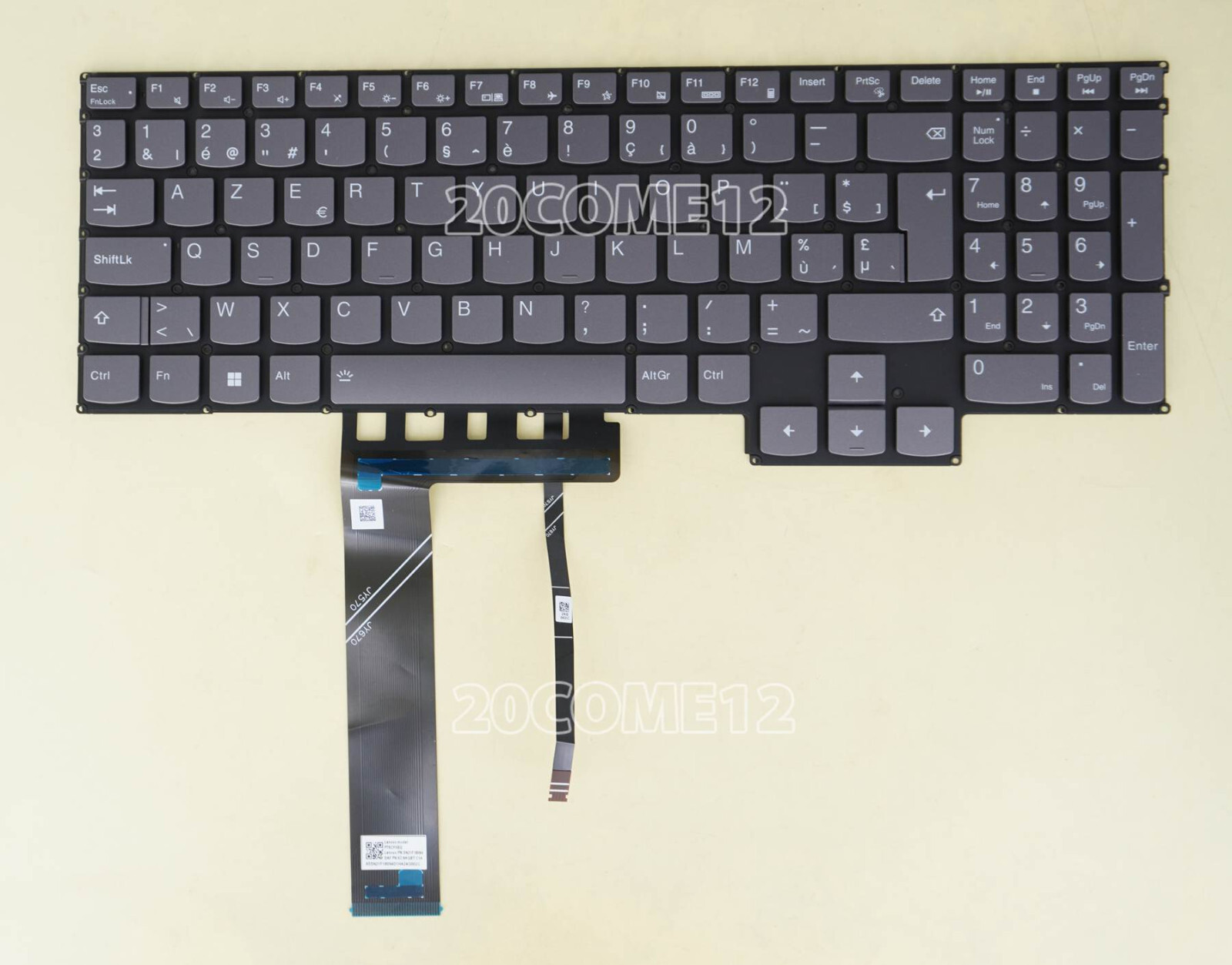New for Lenovo Legion 5-15ARH7 82RE Keyboard Belgian Clavier white Backlit gray