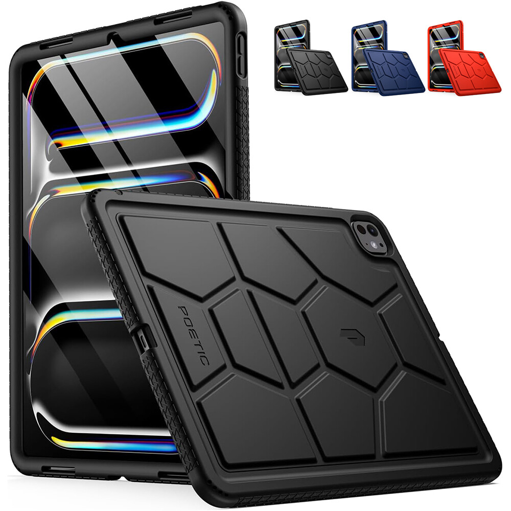 For iPad Pro 13 2024 Case Heavy Duty Shockproof Kids Friendly Silicone Cover
