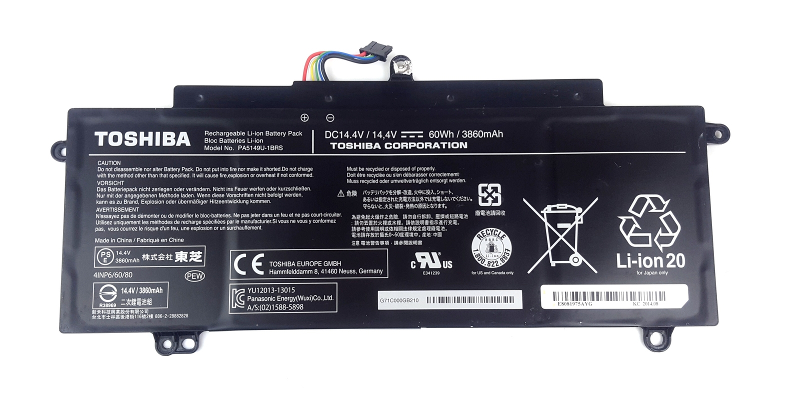 Genuine Toshiba Tecra Z40-A Z40 14.4V 60Wh 3860mAh Laptop Battery PA5149U-1BRS