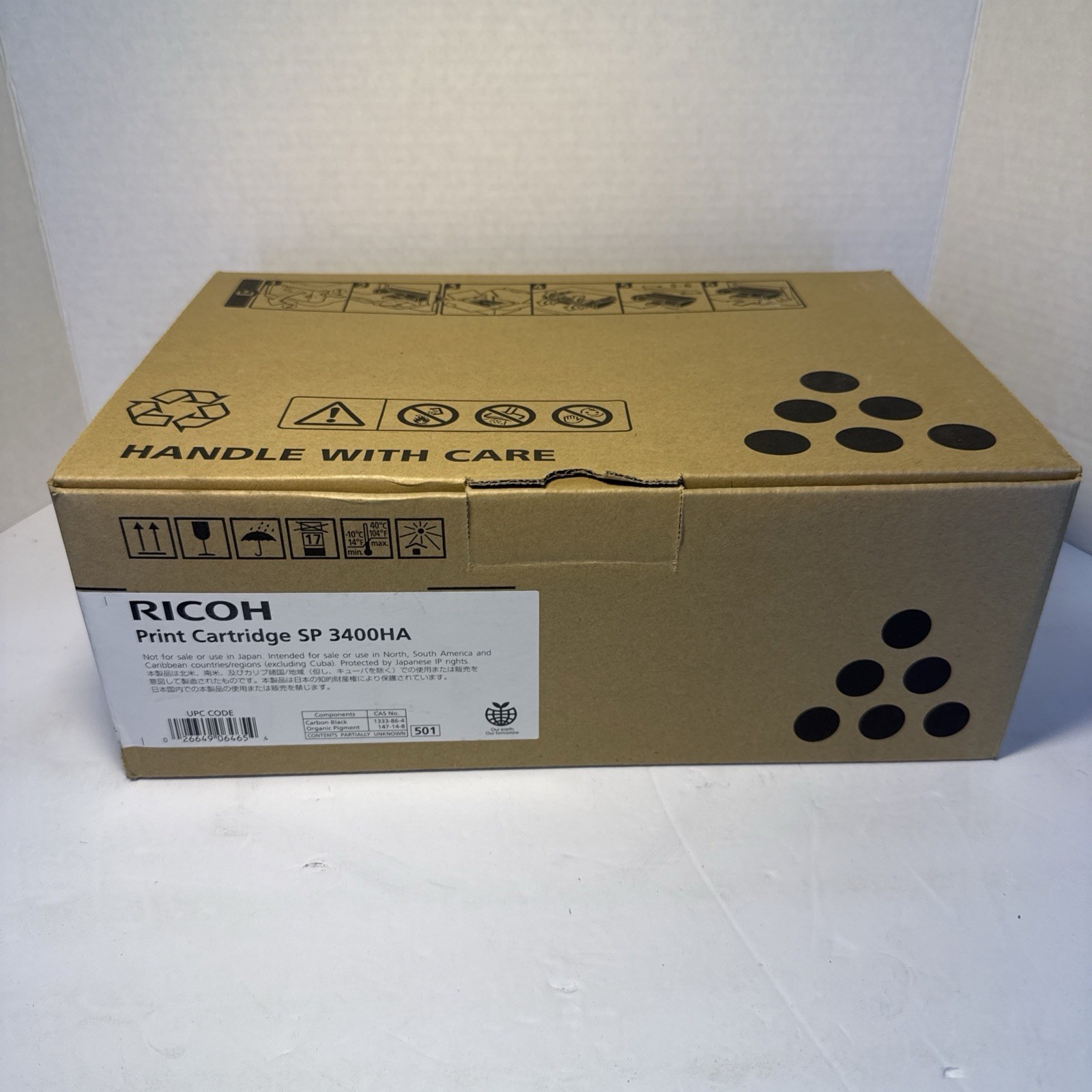 RICOH SAVIN LANIER print cartridge SP 3400HA 406465 SEALED POUCH