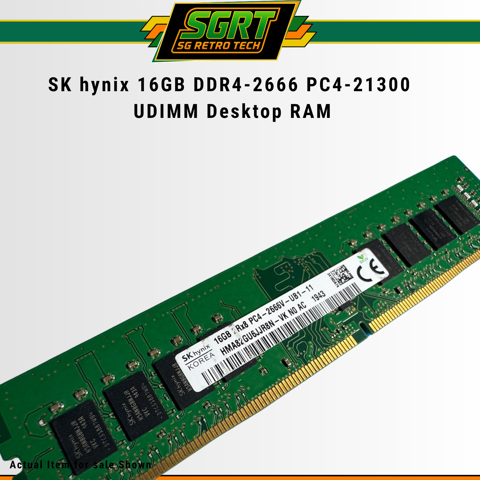 SK hynix 16GB DDR4-2666 PC4-21300 UDIMM Desktop RAM HMA82GU6JJR8N