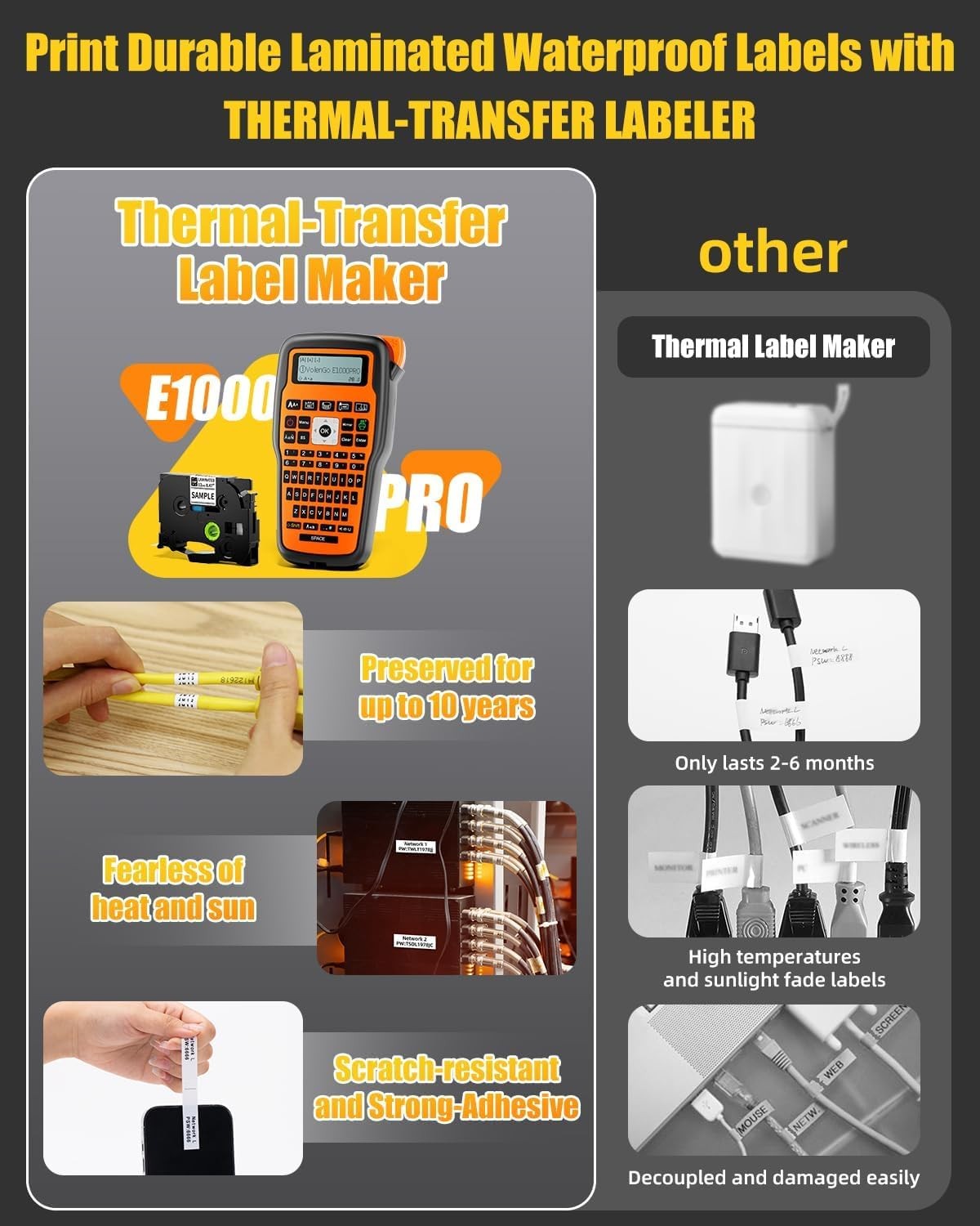 handheld label printer e1000pro label Maker Industrial Labeler Heat Shrink Label