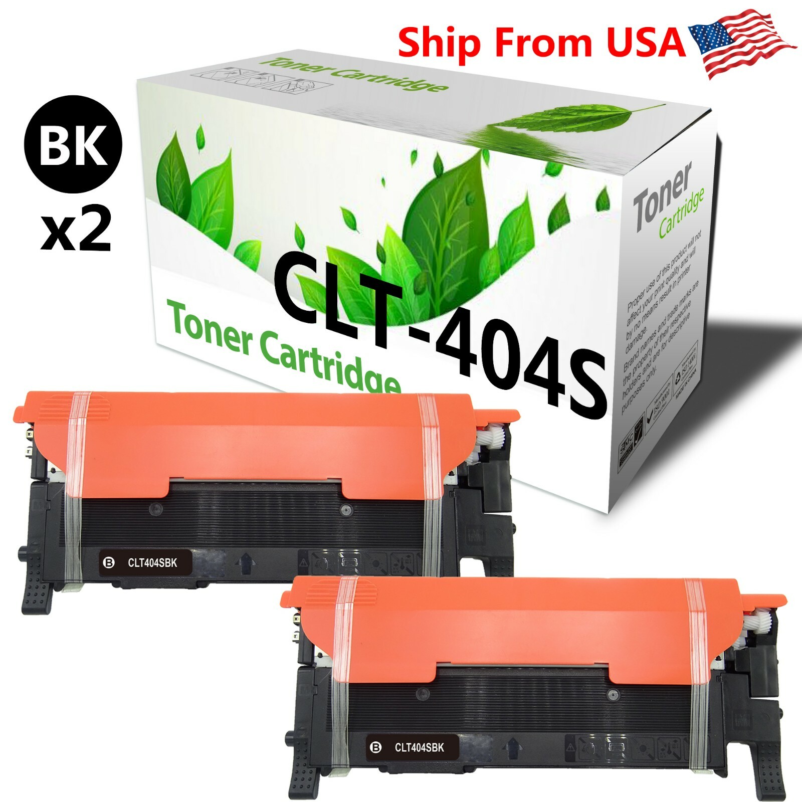 2 PK CLT-404S CLT404S Toner Cartridge for Samsung C480FW C480 C480FN C483W