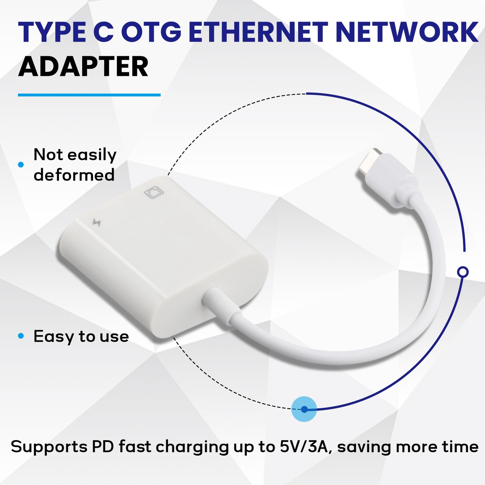 Type C OTG Ethernet Adapter USB C To RJ45 Ethernet LAN Wired Converter1816