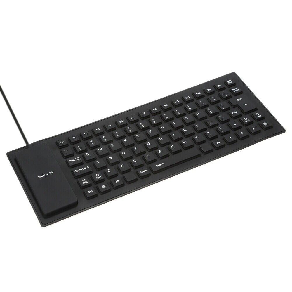 Waterproof Keyboard Foldable Flexible Dustproof Silicone Spill-Proof Full Size