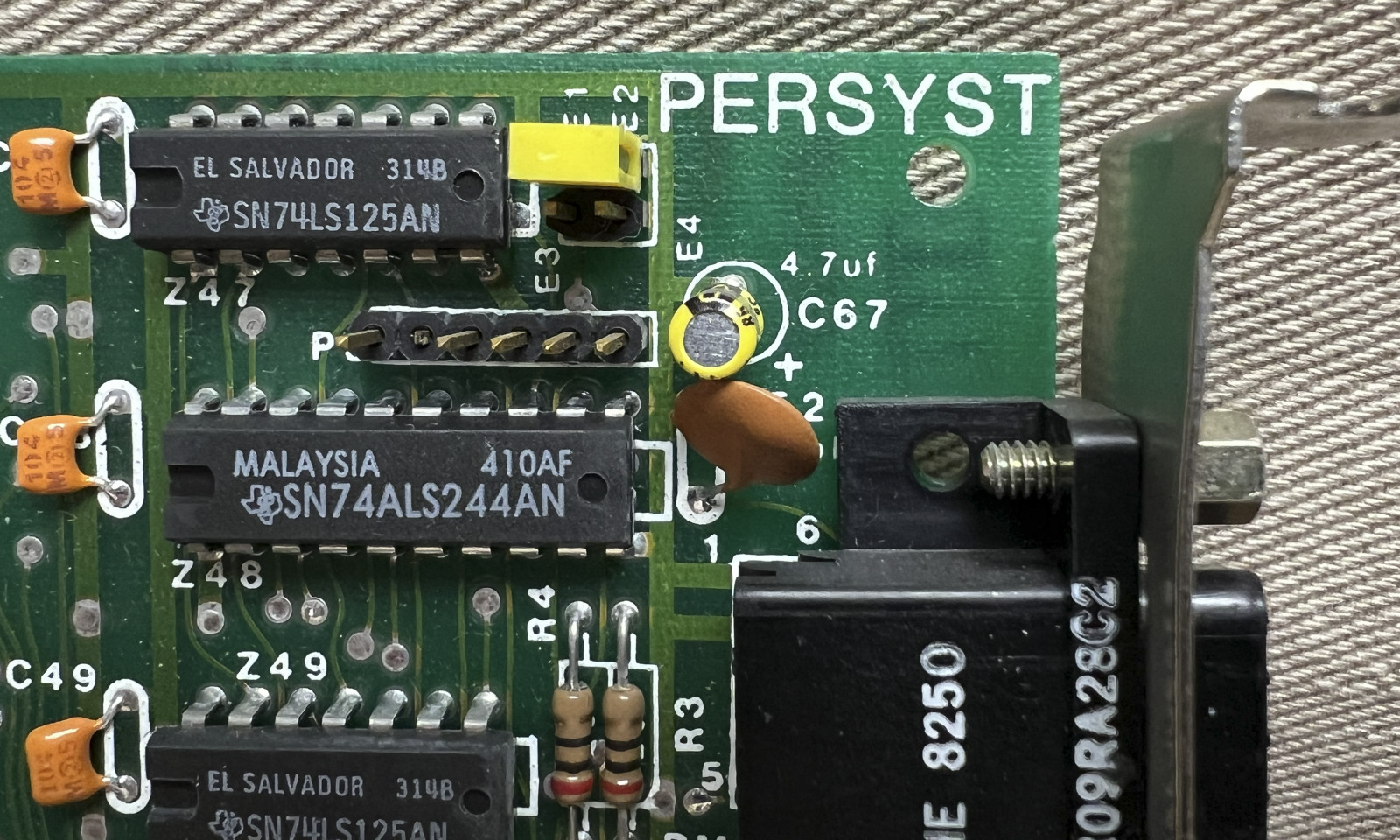 PERSYST Monochrome Display Adapter 8-bit ISA Video Card for IBM: No 12-10068-01