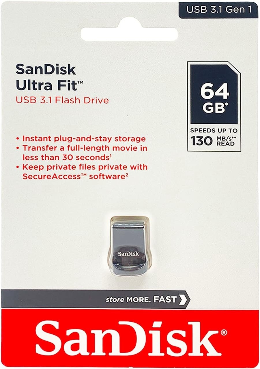 SanDisk Ultra Fit 32GB/64GB/128GB USB 3.1 High Speed Flash Drive Memory-UK