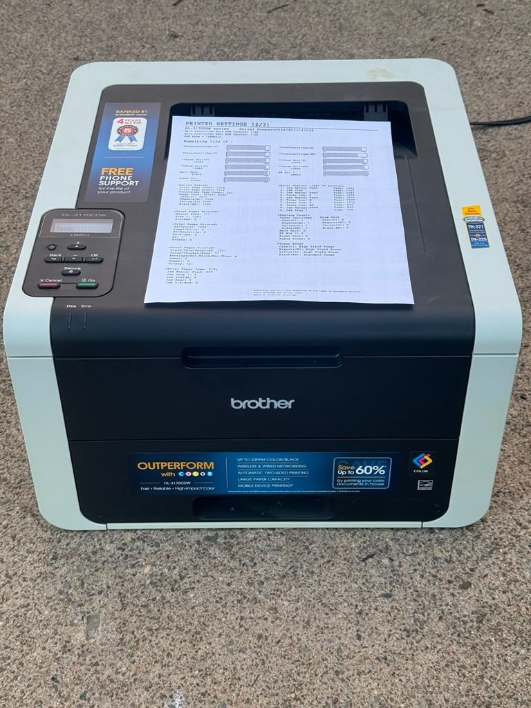 Brother HL-3170CDW Wireless Duplex Network Laser Printer