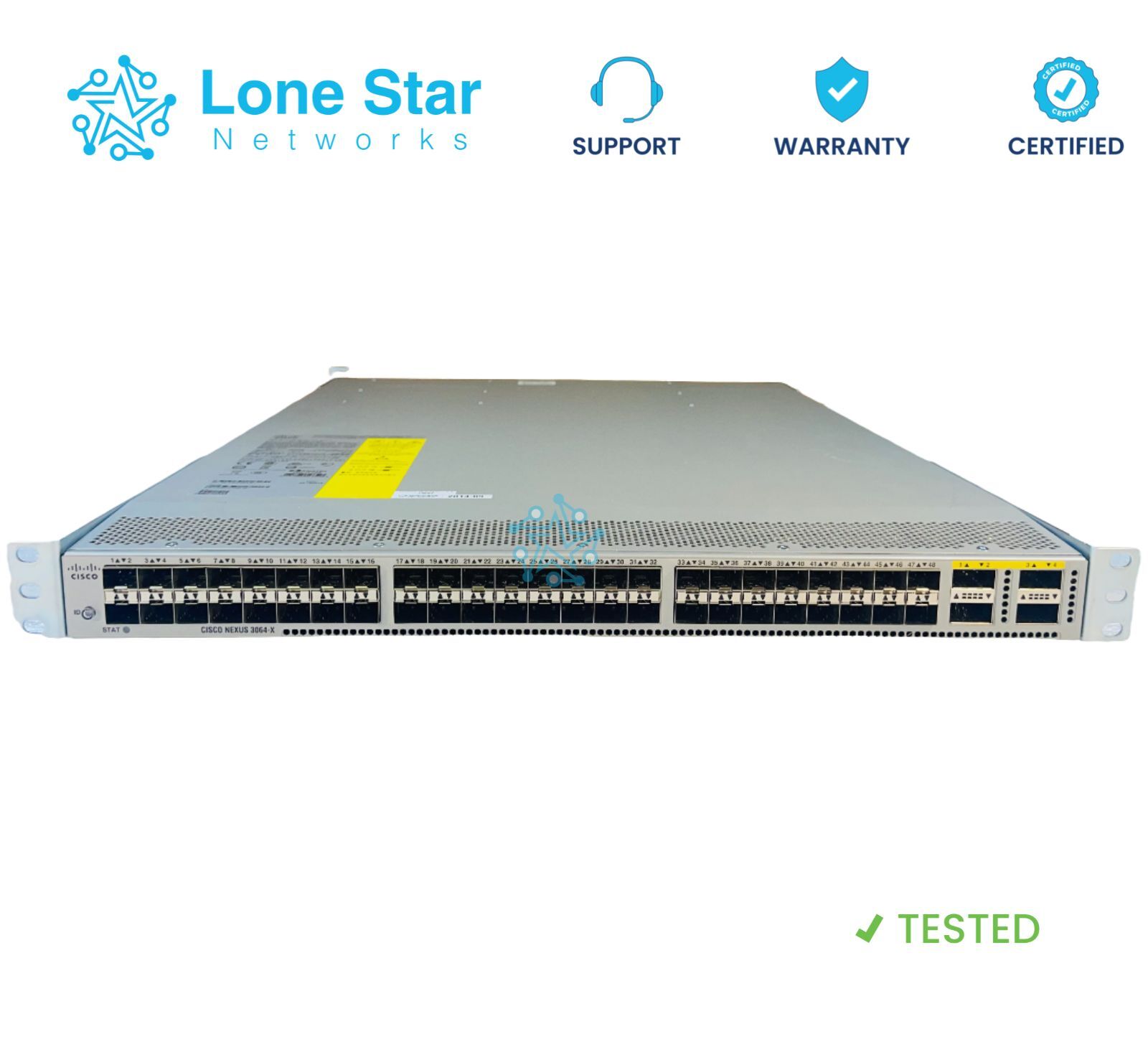 Cisco Nexus N3K-C3064PQ-10GX 48 SFP+ 4 QSFP+ Dual AC Std Airflow Rail Kit