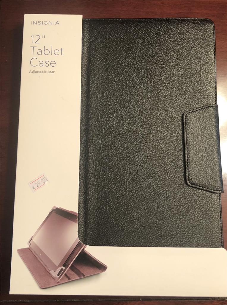 NEW NSIGNIA BLACK 12″ Folding Tablet Case Adjustble 360 deg. secure protection