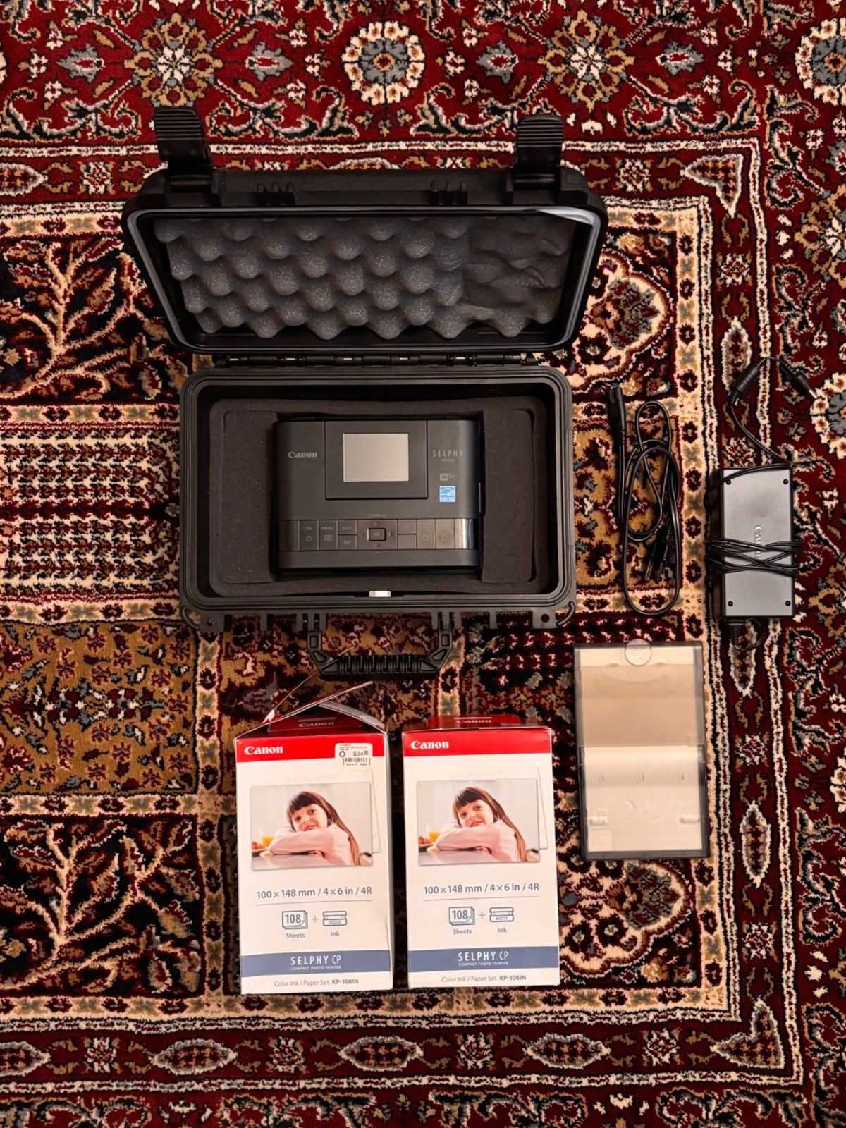 Canon Selphy CP1200 Wireless Color Photo Printer Black BUNDLE